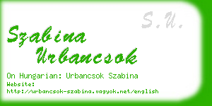 szabina urbancsok business card
